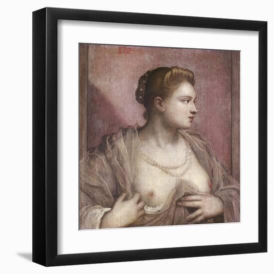 Woman Revealing Her Breasts-Tintoretto-Framed Art Print