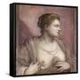 Woman Revealing Her Breasts-Tintoretto-Framed Stretched Canvas