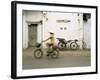 Woman Riding Bicycle Along Street, Ben Tre, Vietnam-Ian Trower-Framed Photographic Print