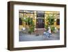 Woman Riding Bicycle Past Restaurant, Hoi an (Unesco World Heritage Site), Quang Ham, Vietnam-Ian Trower-Framed Photographic Print