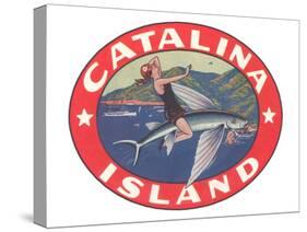Woman Riding Flying Fish, Catalina Island-null-Stretched Canvas
