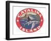 Woman Riding Flying Fish, Catalina Island-null-Framed Premium Giclee Print