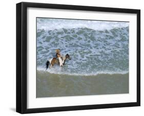 Woman Riding Horse on the Beach, Tibau Do Sul, Natal, Rio Grande Do Norte State, Brazil-Sergio Pitamitz-Framed Photographic Print