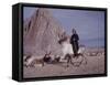 Woman Riding One of Her Reindeer in Outer Mongolia-Howard Sochurek-Framed Stretched Canvas