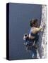 Woman Rock Climbing-null-Stretched Canvas