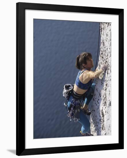 Woman Rock Climbing-null-Framed Photographic Print
