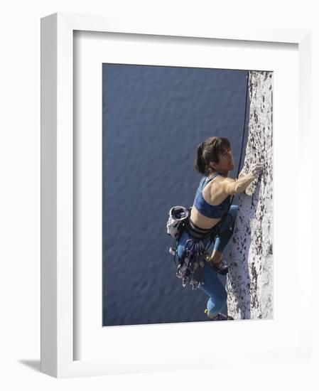 Woman Rock Climbing-null-Framed Photographic Print