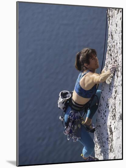 Woman Rock Climbing-null-Mounted Photographic Print