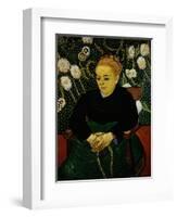 Woman Rocking a Cradle (Augustine Roulin)-Vincent van Gogh-Framed Premium Giclee Print