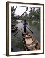 Woman Rowing, Mekong Delta, Vietnam-Bill Bachmann-Framed Premium Photographic Print