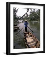 Woman Rowing, Mekong Delta, Vietnam-Bill Bachmann-Framed Photographic Print