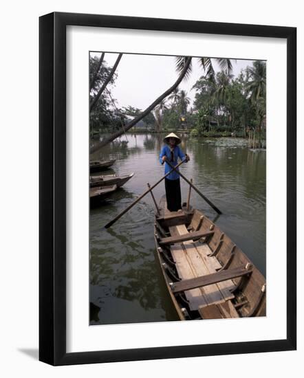 Woman Rowing, Mekong Delta, Vietnam-Bill Bachmann-Framed Photographic Print