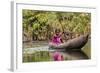 Woman Rowing Traditional Pirogue Down Du River, Monrovia, Liberia-Alida Latham-Framed Photographic Print