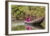 Woman Rowing Traditional Pirogue Down Du River, Monrovia, Liberia-Alida Latham-Framed Photographic Print