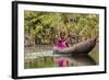 Woman Rowing Traditional Pirogue Down Du River, Monrovia, Liberia-Alida Latham-Framed Photographic Print