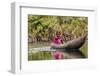 Woman Rowing Traditional Pirogue Down Du River, Monrovia, Liberia-Alida Latham-Framed Photographic Print