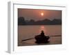 Woman Rowing Woven Skiff, Ha Long Bay (Ha-Long Bay), Unesco World Heritage Site, Vietnam, Indochina-Colin Brynn-Framed Photographic Print