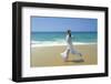 Woman Running Along Beach, Kovalam, Kerala State, India-Gavin Hellier-Framed Photographic Print