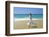 Woman Running Along Beach, Kovalam, Kerala State, India-Gavin Hellier-Framed Premium Photographic Print