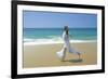 Woman Running Along Beach, Kovalam, Kerala State, India-Gavin Hellier-Framed Photographic Print