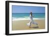 Woman Running Along Beach, Kovalam, Kerala State, India-Gavin Hellier-Framed Photographic Print