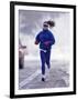 Woman Running During a Snow Storm-null-Framed Photographic Print