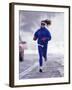 Woman Running During a Snow Storm-null-Framed Photographic Print