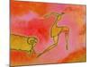 Woman Running from a Ram-Marie Bertrand-Mounted Premium Giclee Print