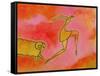 Woman Running from a Ram-Marie Bertrand-Framed Stretched Canvas