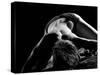 Woman's Back on Black Background-Antonino Barbagallo-Stretched Canvas