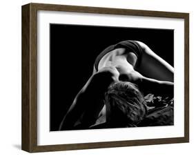 Woman's Back on Black Background-Antonino Barbagallo-Framed Photographic Print