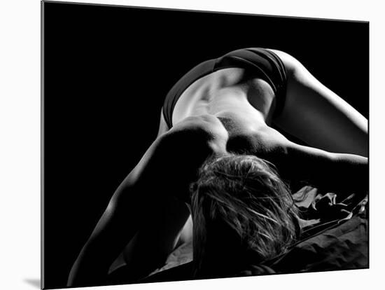 Woman's Back on Black Background-Antonino Barbagallo-Mounted Photographic Print