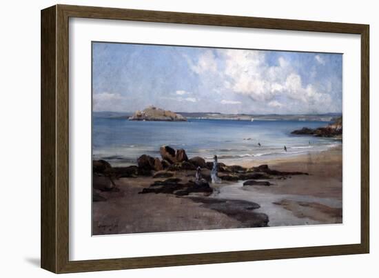 Woman's Bathing Beach, 1876-Emmanuel Lansyer-Framed Premium Giclee Print