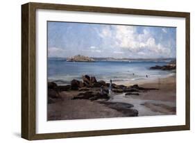 Woman's Bathing Beach, 1876-Emmanuel Lansyer-Framed Premium Giclee Print