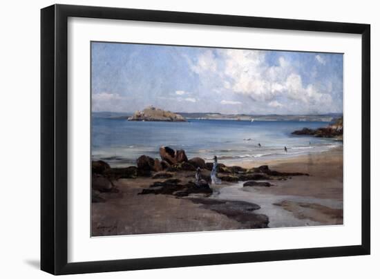 Woman's Bathing Beach, 1876-Emmanuel Lansyer-Framed Premium Giclee Print