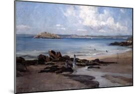 Woman's Bathing Beach, 1876-Emmanuel Lansyer-Mounted Premium Giclee Print