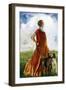 Woman 's costume in reign of Edward III-Dion Clayton Calthrop-Framed Giclee Print