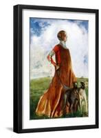 Woman 's costume in reign of Edward III-Dion Clayton Calthrop-Framed Giclee Print