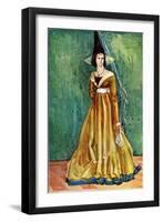 Woman 's costume in reign of Edward IV (1461-1483)-Dion Clayton Calthrop-Framed Giclee Print