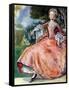 Woman 's costume in reign of George I (1714-1727)-Dion Clayton Calthrop-Framed Stretched Canvas