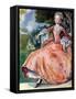 Woman 's costume in reign of George I (1714-1727)-Dion Clayton Calthrop-Framed Stretched Canvas