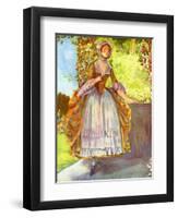 Woman 's costume in reign of George II (1727-1760)-Dion Clayton Calthrop-Framed Giclee Print