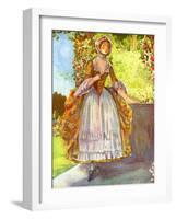 Woman 's costume in reign of George II (1727-1760)-Dion Clayton Calthrop-Framed Giclee Print