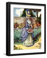 Woman 's costume in reign of George III (1760-1820)-Dion Clayton Calthrop-Framed Giclee Print