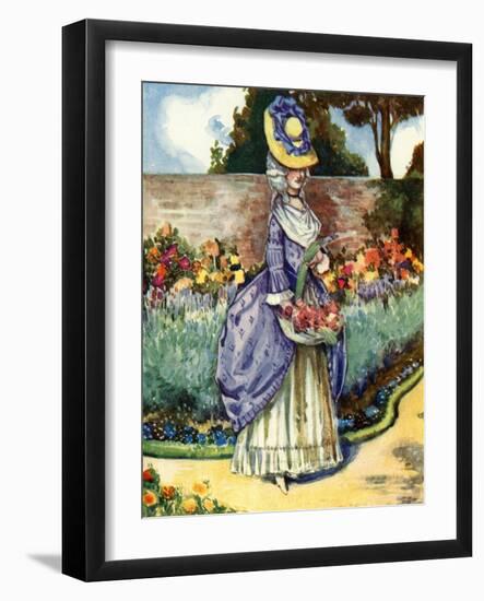 Woman 's costume in reign of George III (1760-1820)-Dion Clayton Calthrop-Framed Giclee Print