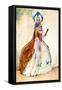 Woman 's costume in reign of George III (1760-1820)-Dion Clayton Calthrop-Framed Stretched Canvas