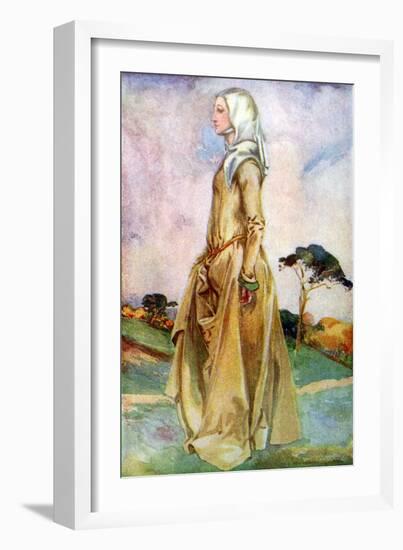 Woman 's costume in reign of Henry II (1154 -1189)-Dion Clayton Calthrop-Framed Giclee Print
