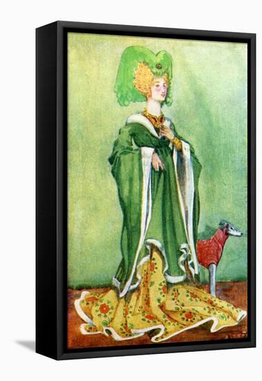 Woman 's costume in reign of Henry VI (1422-1461)-Dion Clayton Calthrop-Framed Stretched Canvas