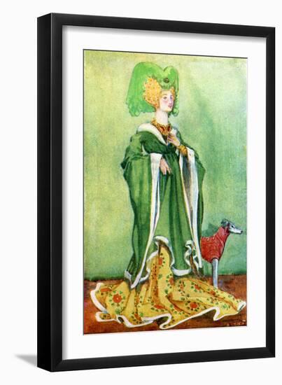 Woman 's costume in reign of Henry VI (1422-1461)-Dion Clayton Calthrop-Framed Giclee Print