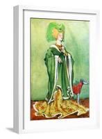 Woman 's costume in reign of Henry VI (1422-1461)-Dion Clayton Calthrop-Framed Giclee Print